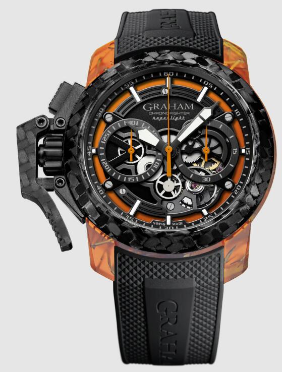 Review Replica Watch Graham CHRONOFIGHTER SUPERLIGHT CARBON SKELETON - TRANSLUCENT ORANGE 2CCCK.O01A